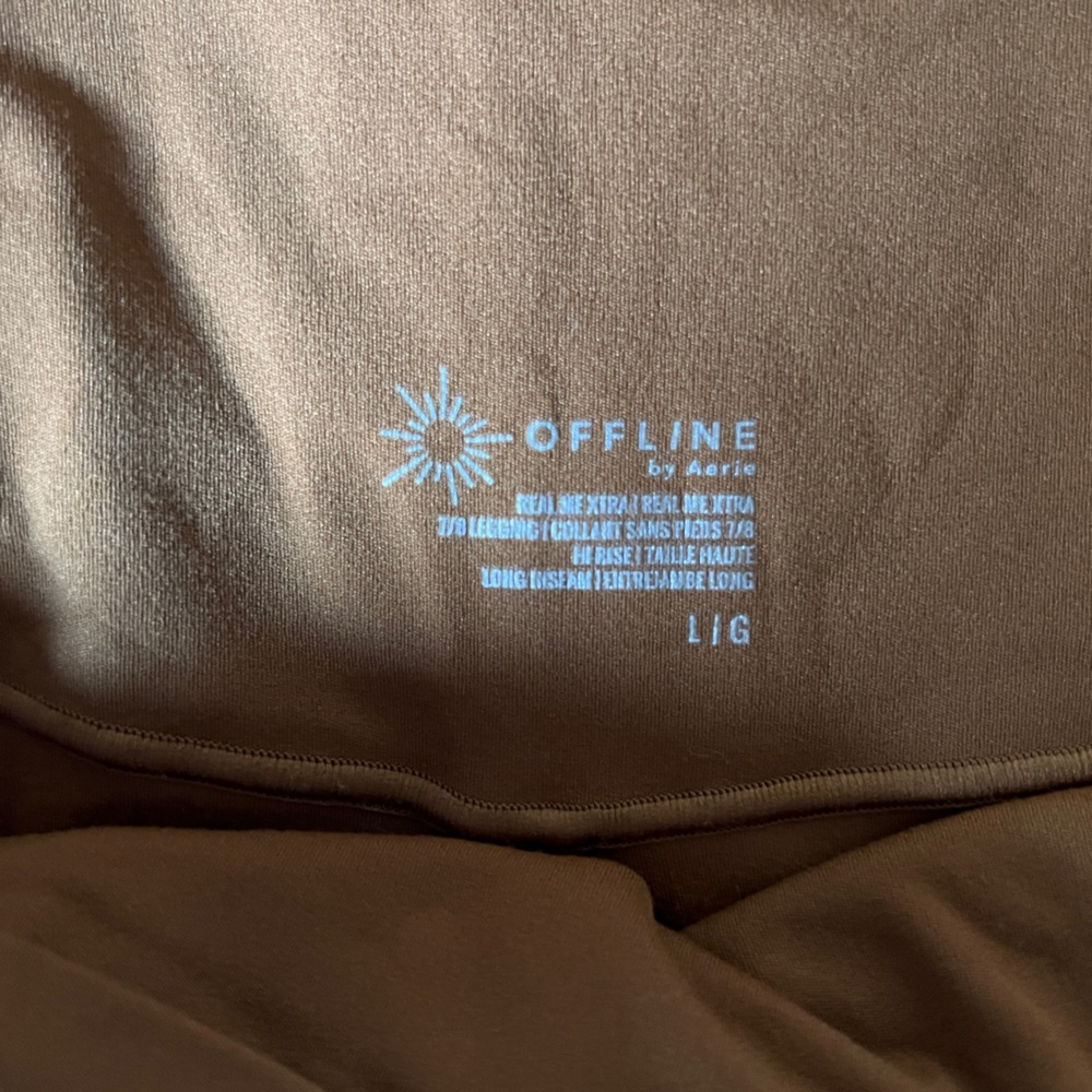 Aerie Brown Active Wear Set Top XL Bottom L long - Picture 5 of 6